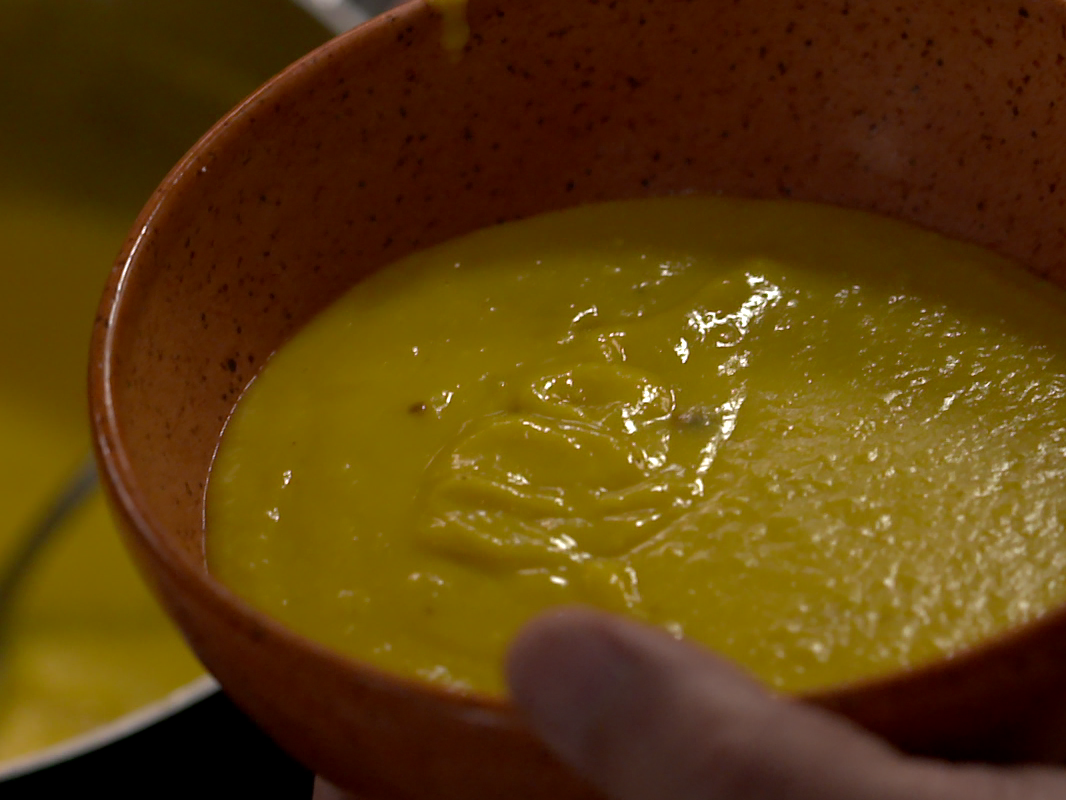 Sopa De Ab Bora Batata Doce E Maxixe Band Receitas