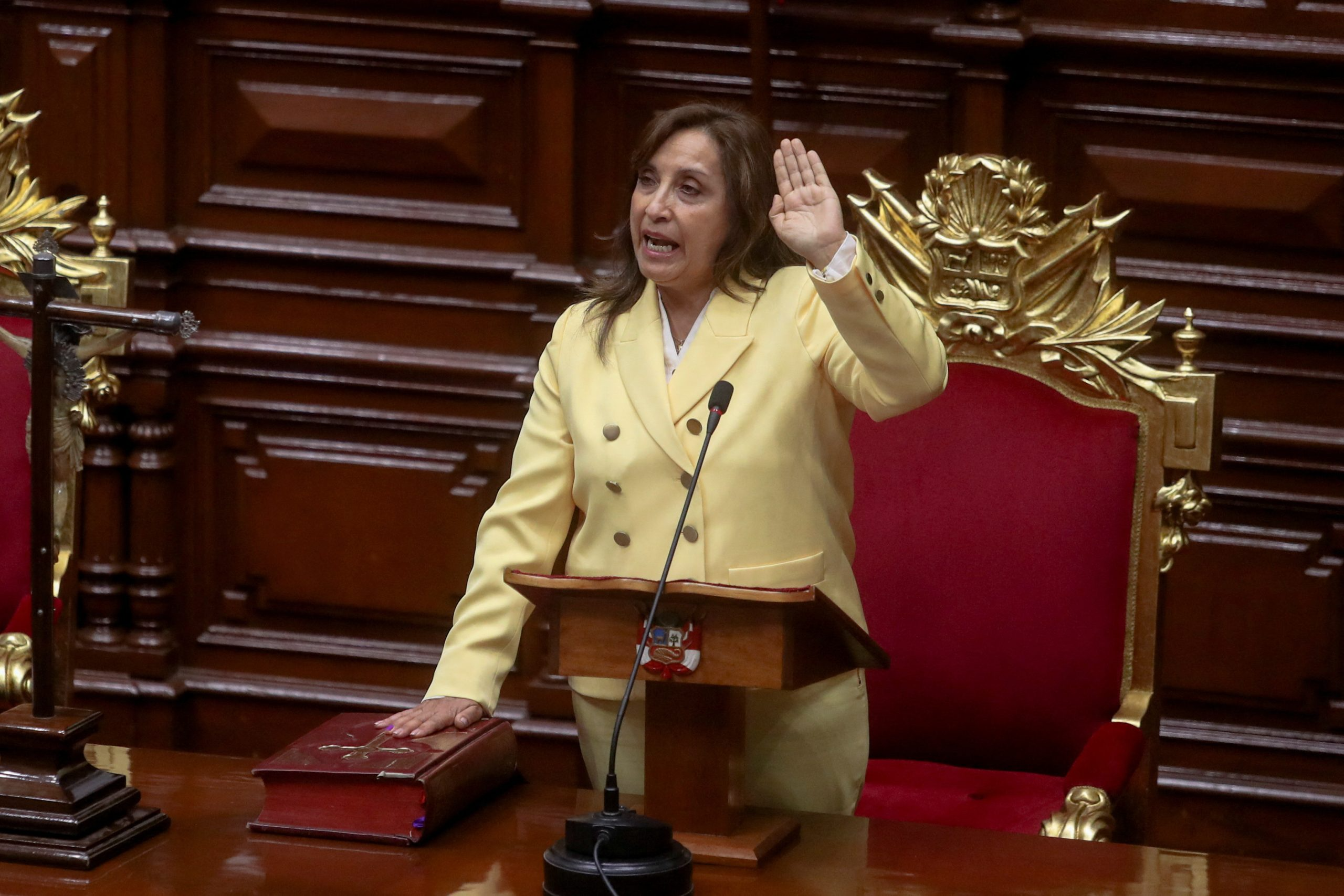 Dina Boluarte é a primeira mulher a assumir a presidência do Peru.  Foto: Reuters