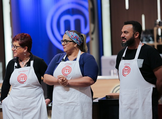 Paraskevi, Edleide e Renato no MasterChef Melissa Haidar/Band