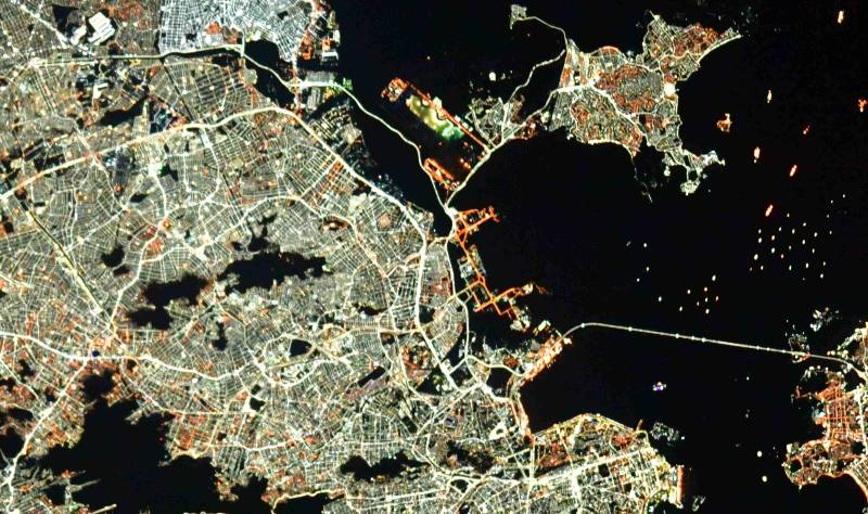 Cidade do Rio de Janeiro vista do espaço ESA/NASA/Reprodução