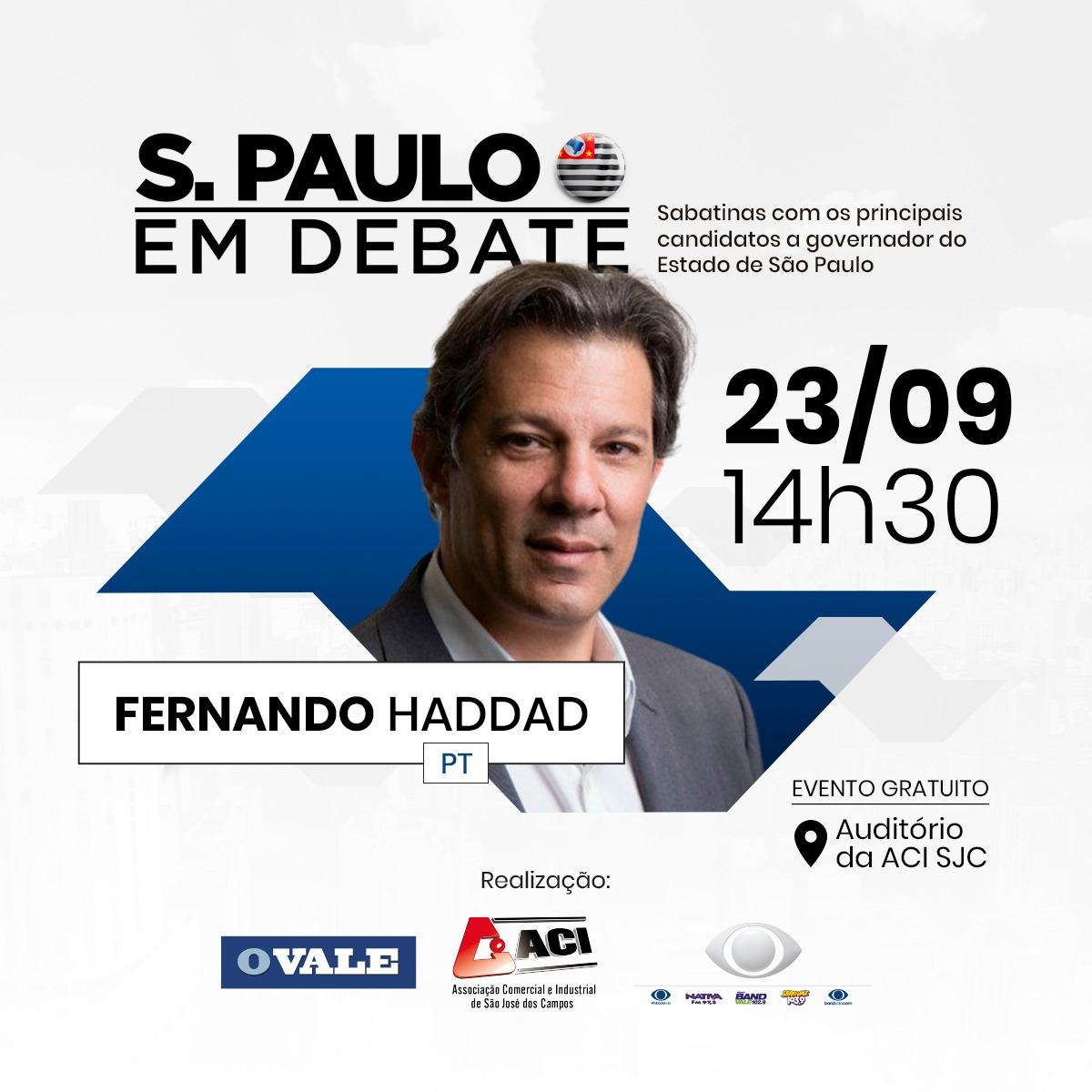 Candidato pelo PT, Fernando Haddad é o entrevistado desta sexta-feira Divulgação