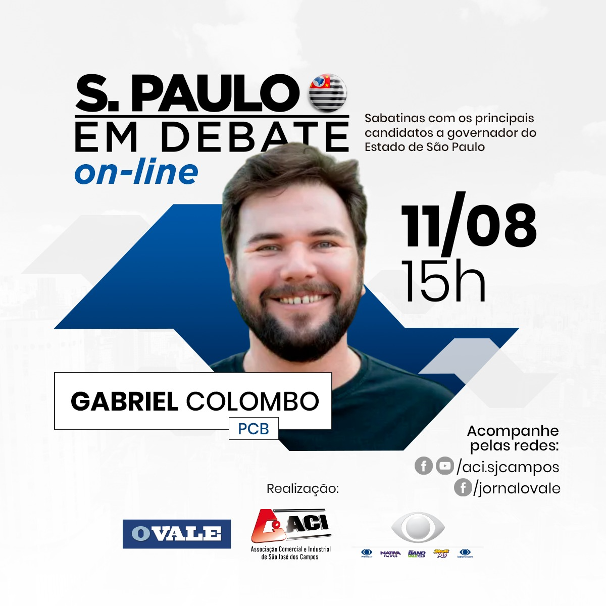 São Paulo em Debate: sabatina com Gabriel Colombo acontece nesta quinta-feira