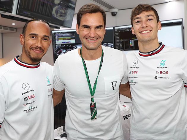 F1: Hamilton e Russell recebem apoio de Federer na Espanha