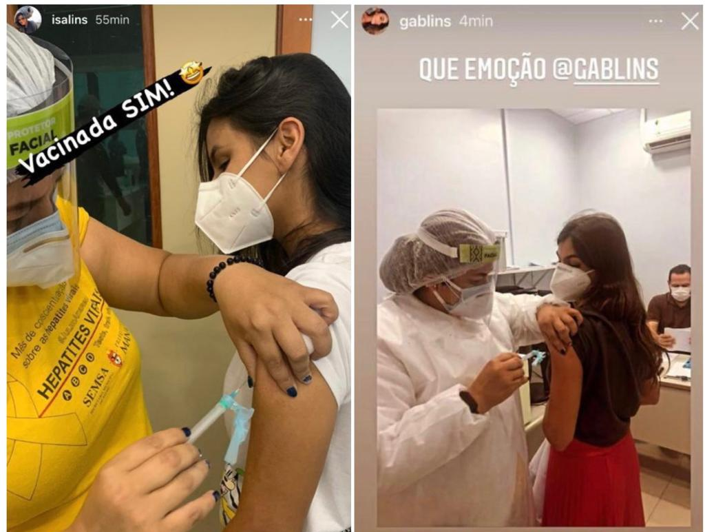 Isabelle e Gabrielle Lins, que postaram fotos tomando as doses, eram recém-nomeadas pela prefeitura de Manaus Reprodução/redes sociais