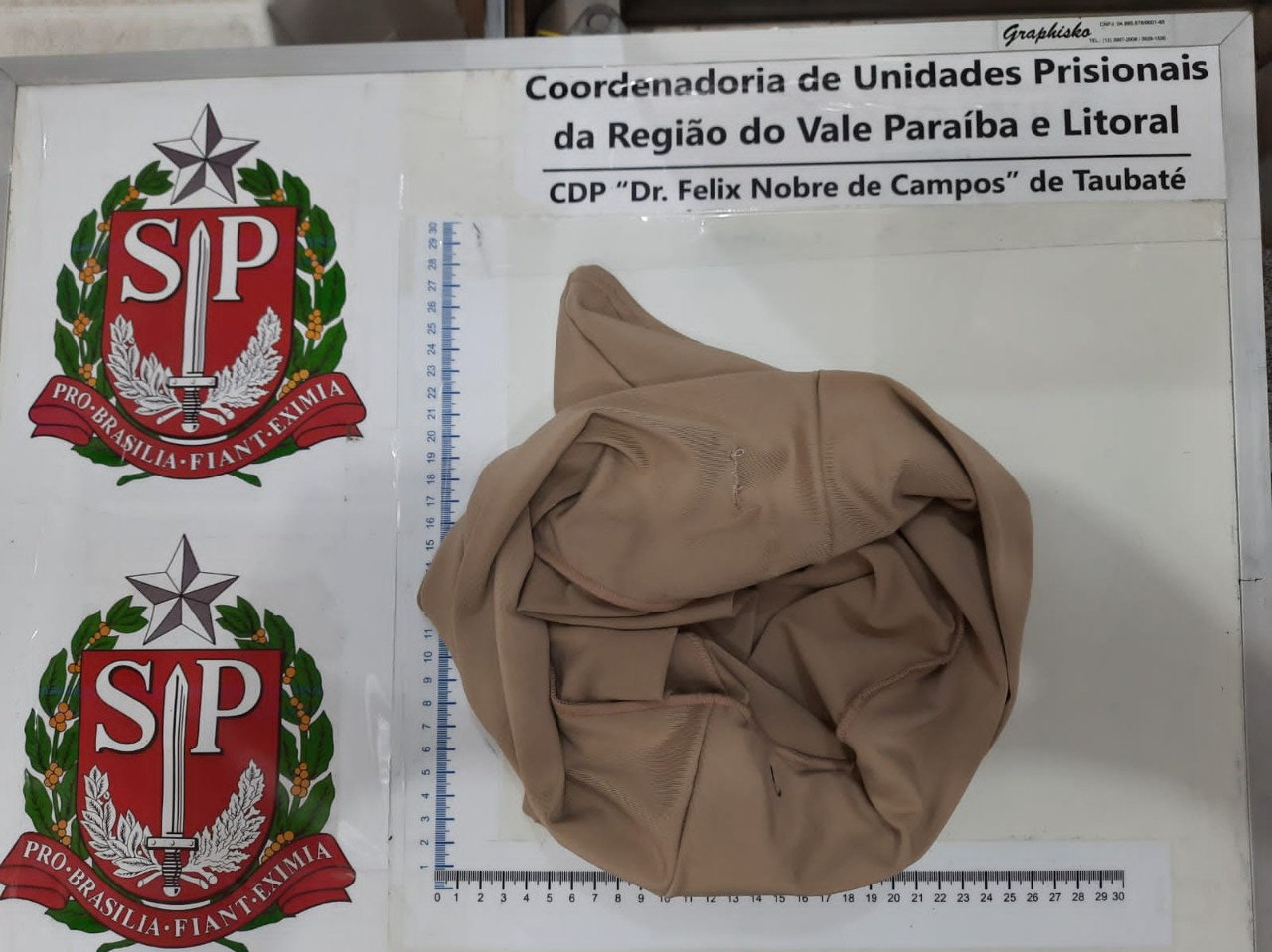 Mulher tenta entrar com maconha na calcinha, no CDP de Taubaté Divulgação/SAP