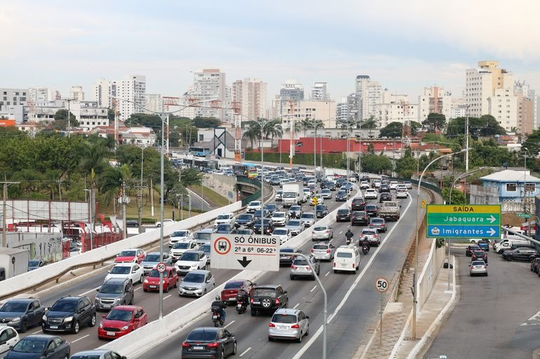 Congestionamento na capital paulista por causa do jogo Foto: Rovena Rosa/Agência Brasil