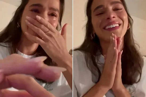 Bruna Marquezine chora ao receber a notícia