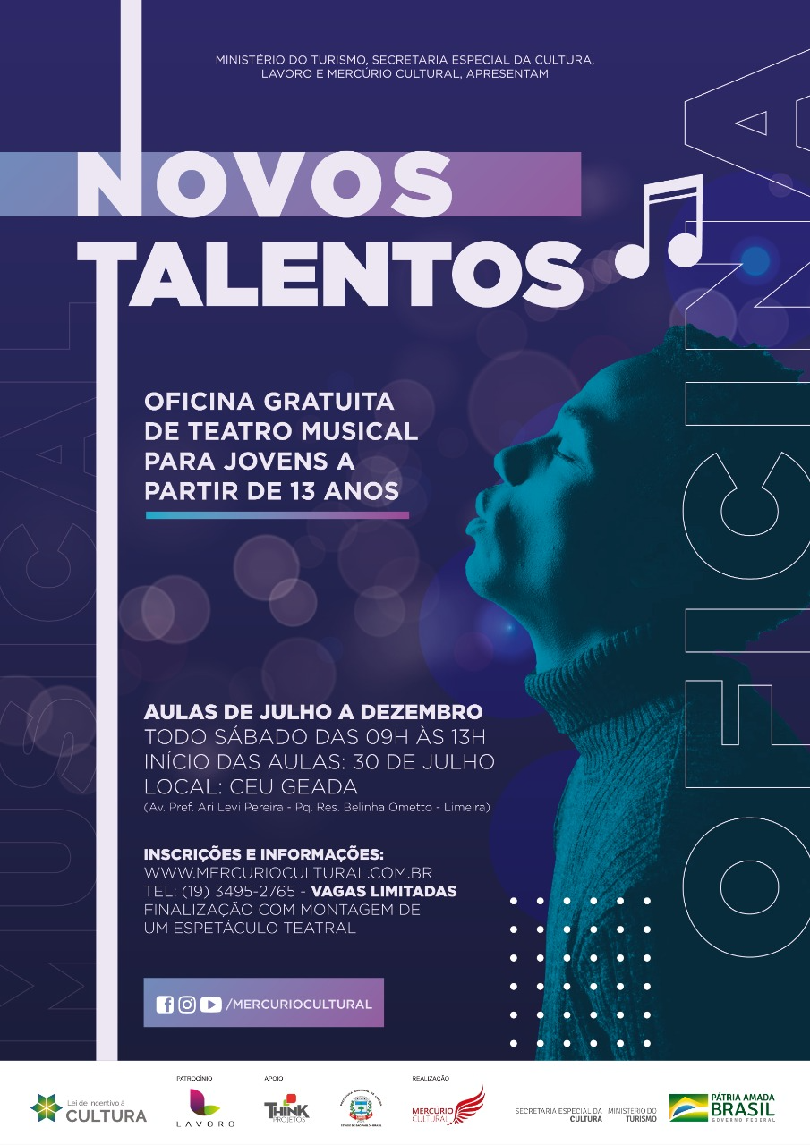 Limeira abre inscrições para oficina de teatro musical “Novos Talentos” 