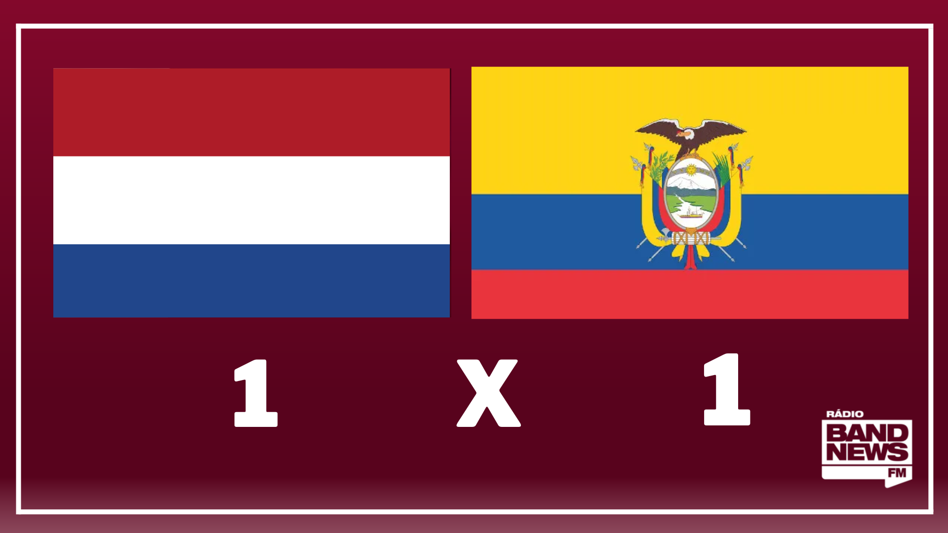 Com o empate, Holanda e Equador somam quatro pontos cada Foto: Reprodução