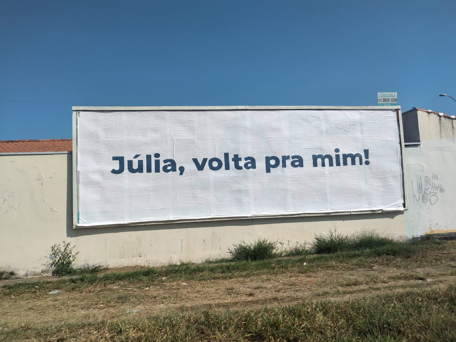 Outdoor com declaração instalado em Tremembé viraliza na web Rafael Cézar/Arquivo pessoal