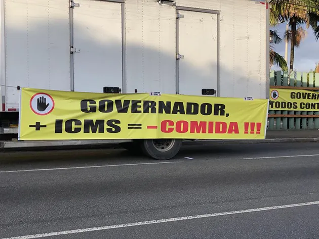 Protesto contra aumento no ICMS acontece na Ceagesp em São Paulo