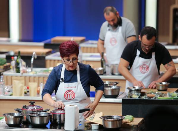 Paraskevi durante prova de eliminação no MasterChef Brasil. Melissa Haidar/Band