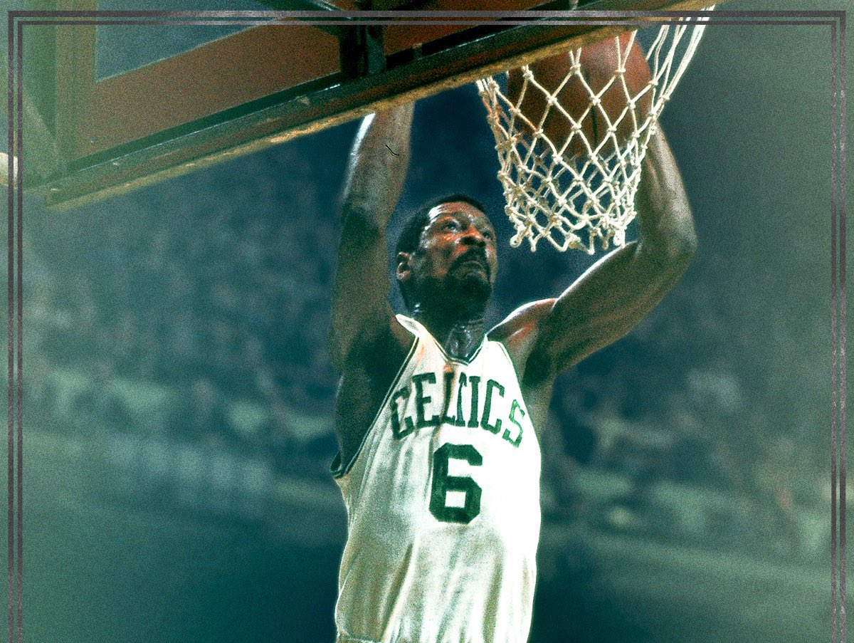 NBA aposenta camisa 6 de Bill Russell em homenagem à lenda do Boston Celtics