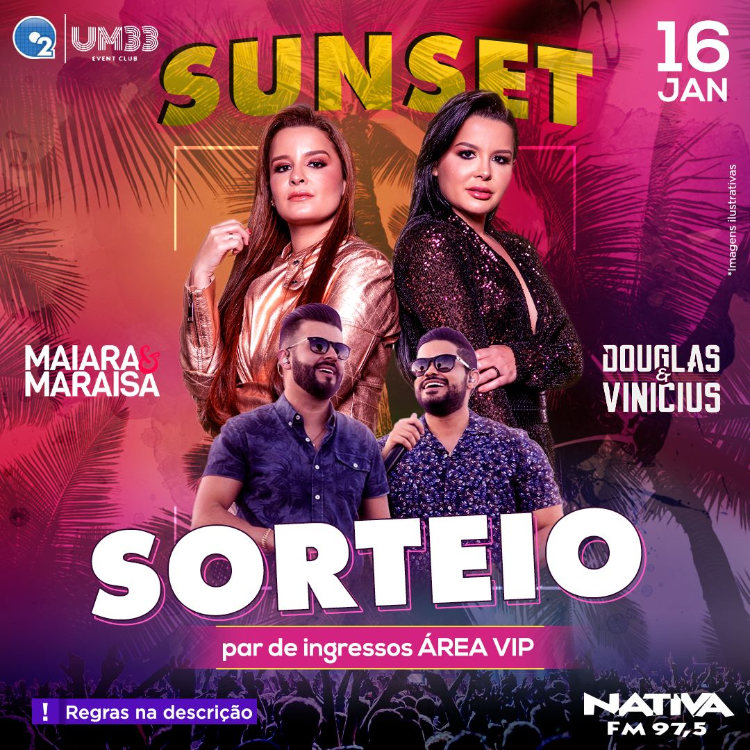 Regulamento: Ingressos VIP para show de Maiara e Maraísa em Caçapava Divulgação/Nativa FM