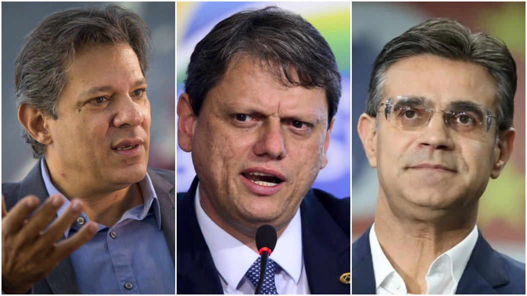 Haddad, Tarcísio e Garcia empatam tecnicamente nos cenários de segundo turno Reprodução