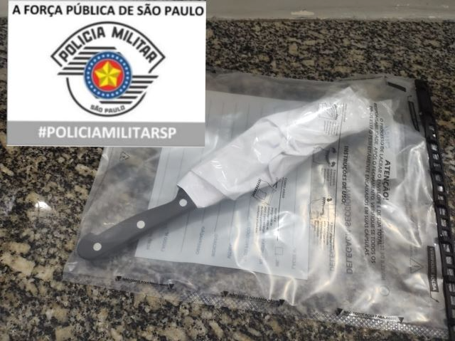 Arma branca utilizada no crime  Divulgação/PM