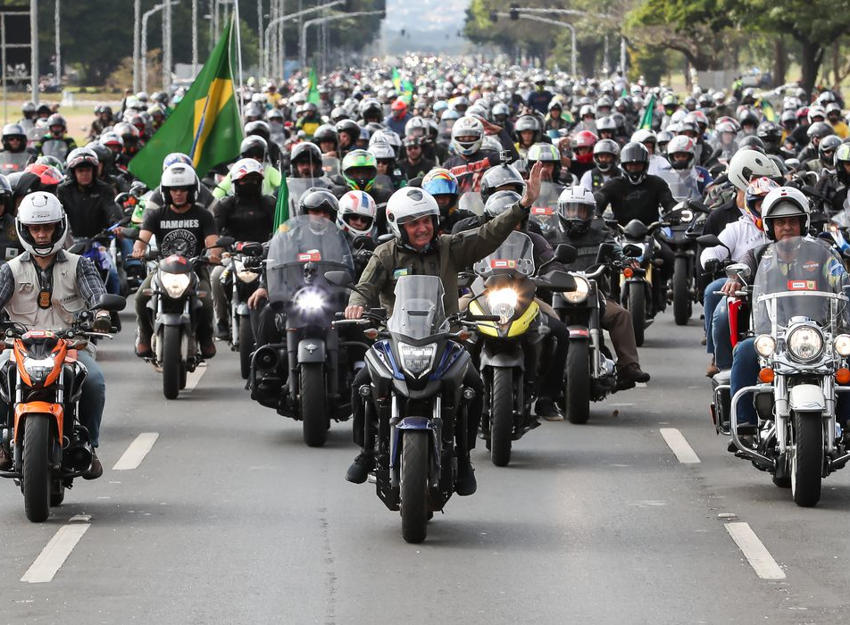 O presidente Jair Bolsonaro em motociata realizada em Brasília Marcos Corrêa/PR