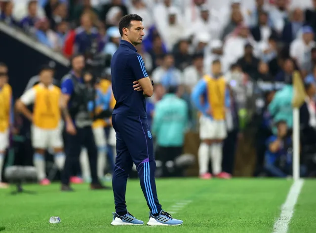 Lionel Scaloni durante a final da Copa do Mundo de 2022