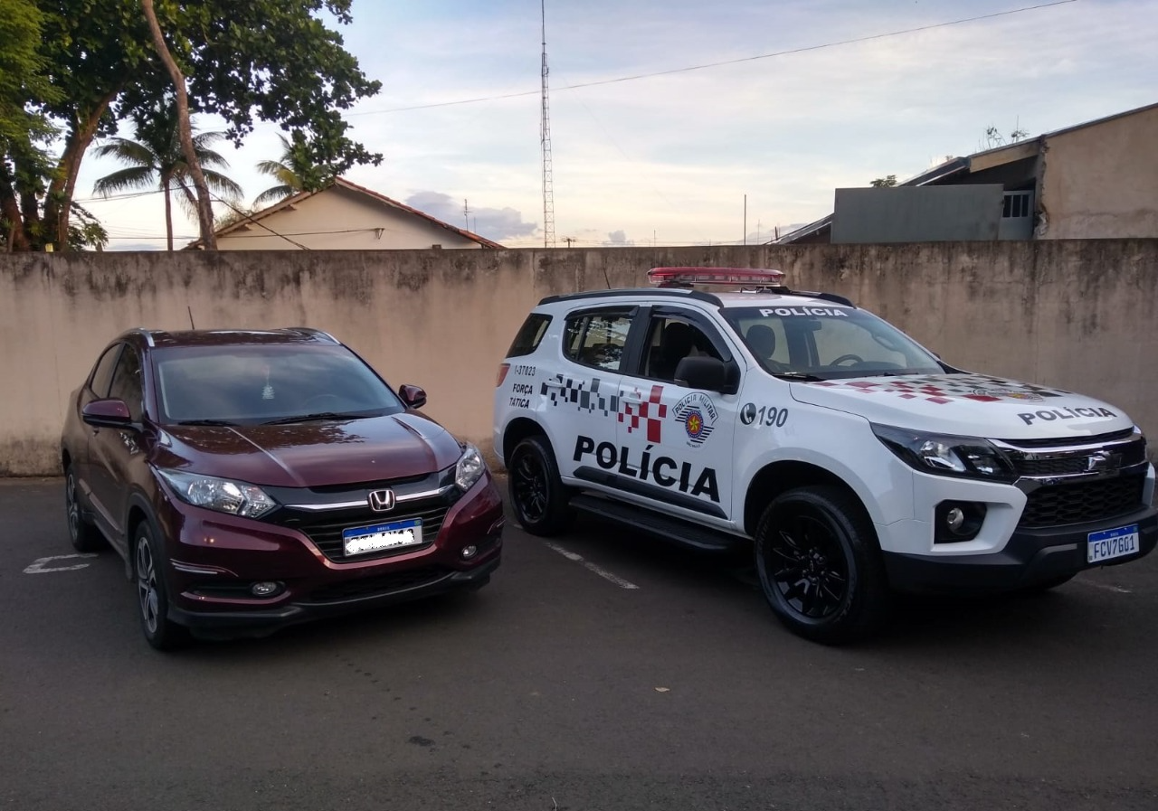 Carro apreendido em Rio Claro (SP) foi roubado em São Carlos (SP) em 2021 Divulgação