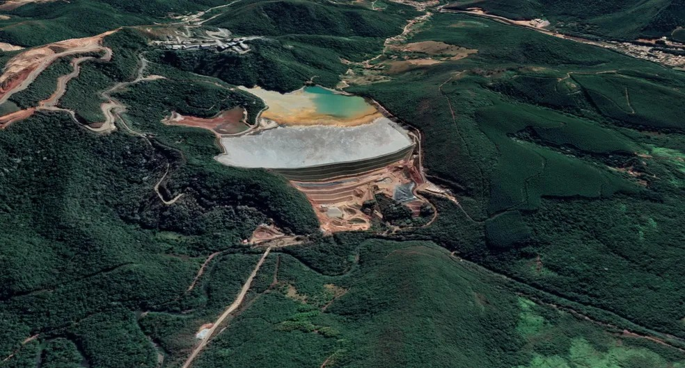 O alerta segue o Plano de Ação de Emergência para Barragens de Mineração Google Hearth