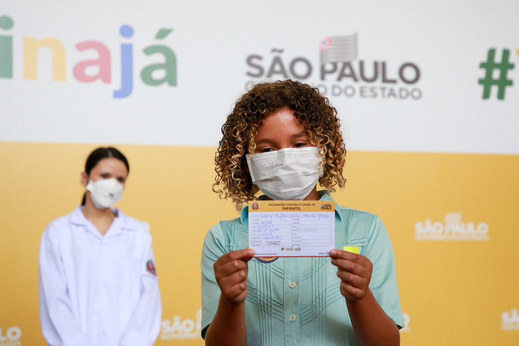 Capital Paulista atinge 74% da cobertura vacinal infantil da primeira dose contra Covid-19 Foto: Governo do Estado de São Paulo