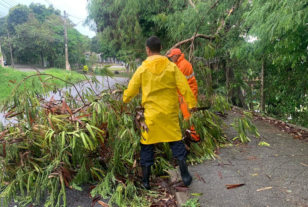 Chuva forte causa estragos em Taubaté nesta segunda-feira (27) Divulgação/Defesa Civil