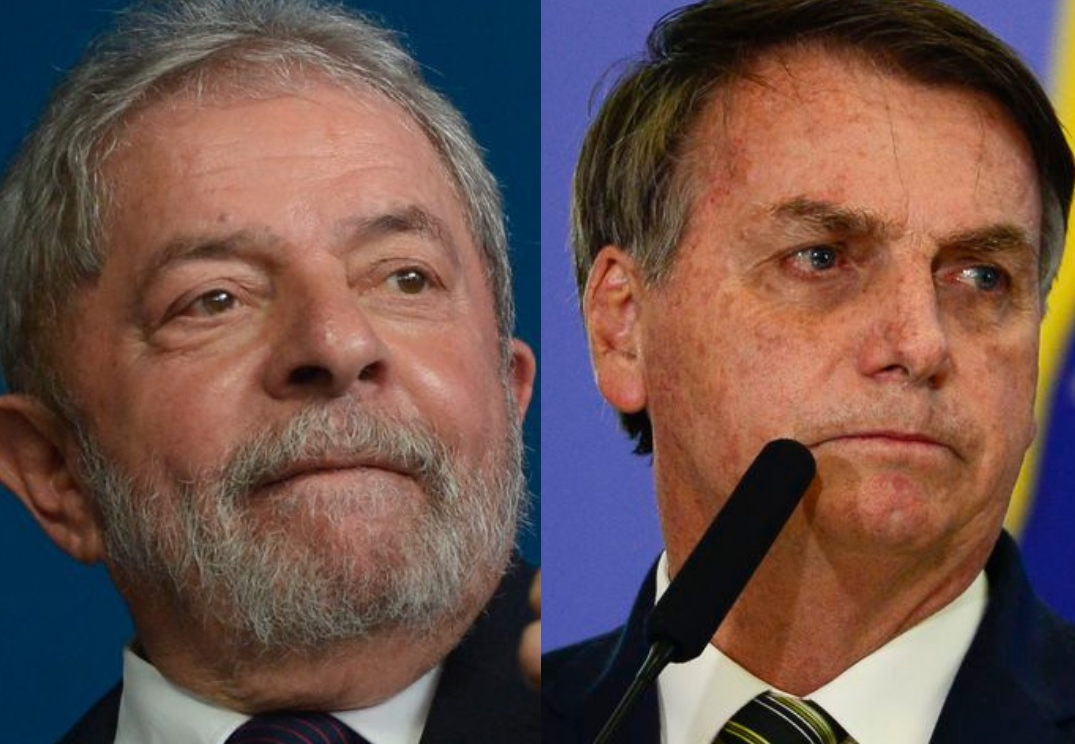 Os candidatos a presidência Lula e Bolsonaro  Reprodução