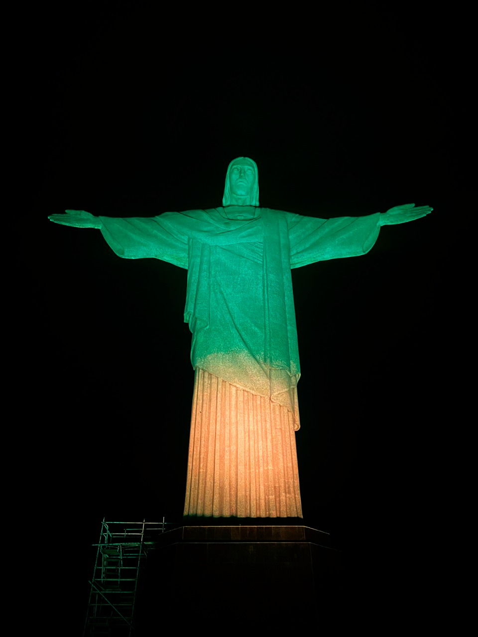 Monumento terá as cores do Brasil durante toda a noite  Foto: Divulgação