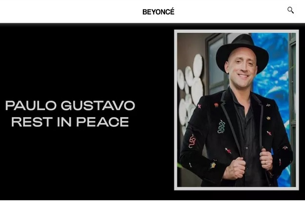 Beyoncé faz homenagem a Paulo Gustavo em site oficial: “Descanse em paz”