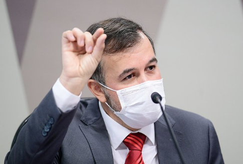 Alexandre Silva Marques negou qualquer tipo de crime durante depoimento à CPI da Pandemia Jefferson Rudy/Agência Senado 