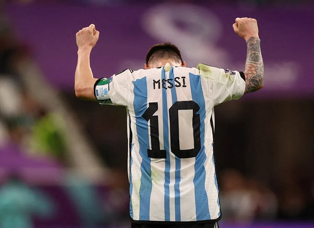 Lionel Messi, da Argentina, comemora após a partida na Copa do Catar