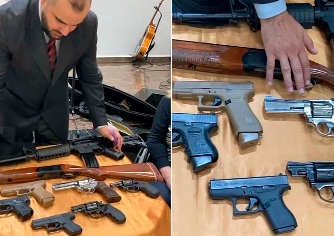 Pastor abençoa armas de policiais após culto em Curitiba