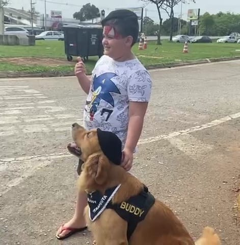 O cão terapeuta da Guarda Civil Municipal também está na festa  Arquivo pessoal