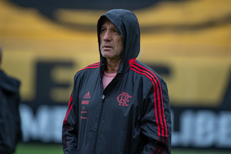 Renato Gaúcho em treino pelo Flamengo