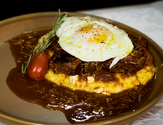 Fígado com Jiló e Filet com Foie Gras