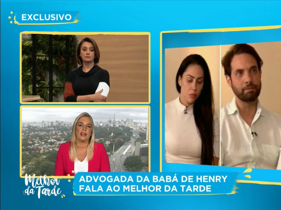 Advogada de babá de Henry Borel falou ao vivo no Melhor da Tarde Reprodução/Band