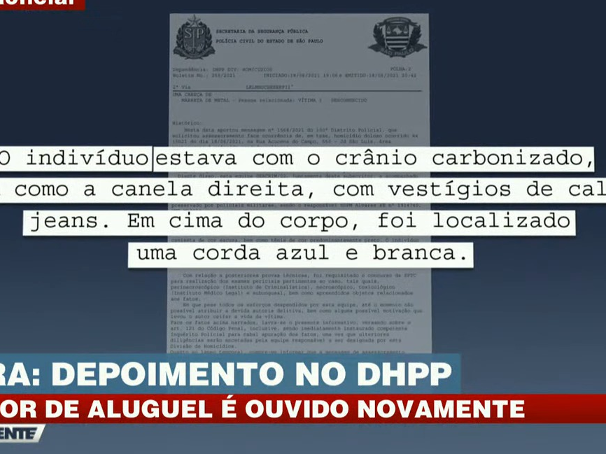 Carlos Alex Ribeiro, que confessou o assassinato, diz que não usou corda em crime Reprodução