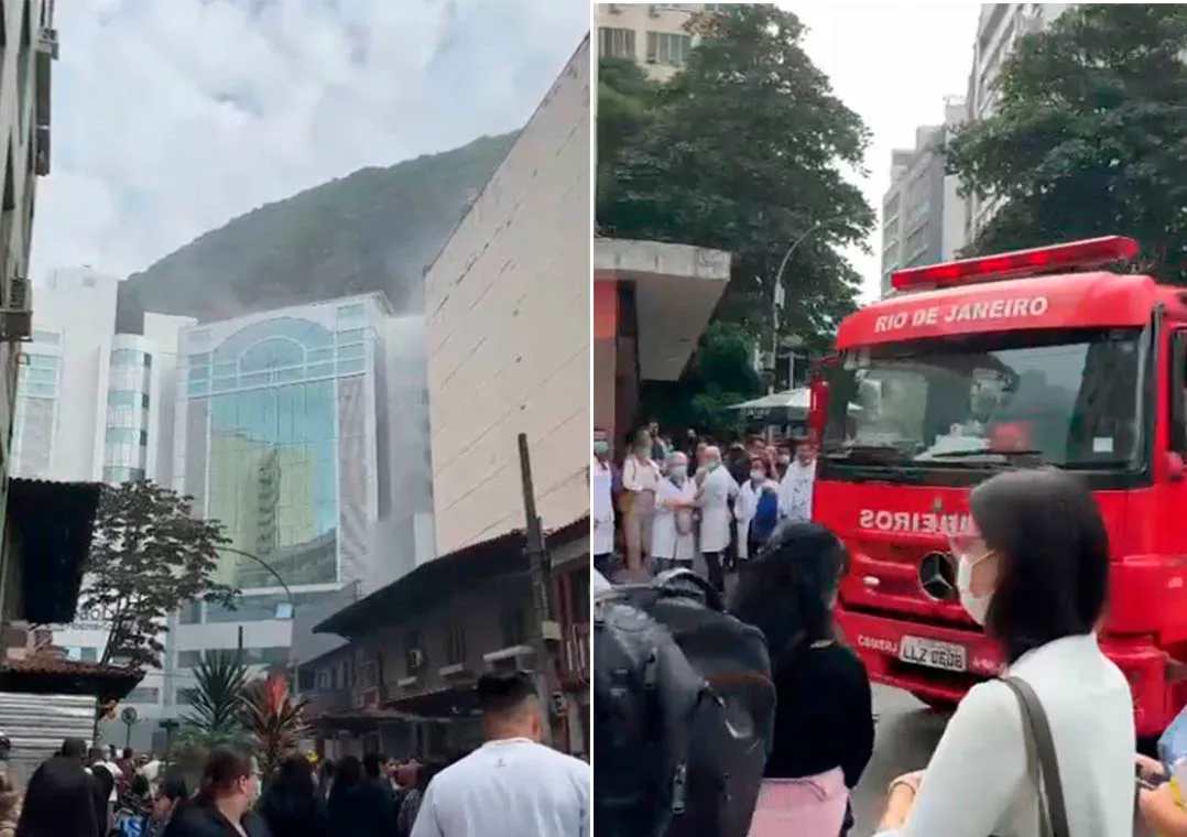 Incêndio atinge Hospital São Lucas no Rio de Janeiro