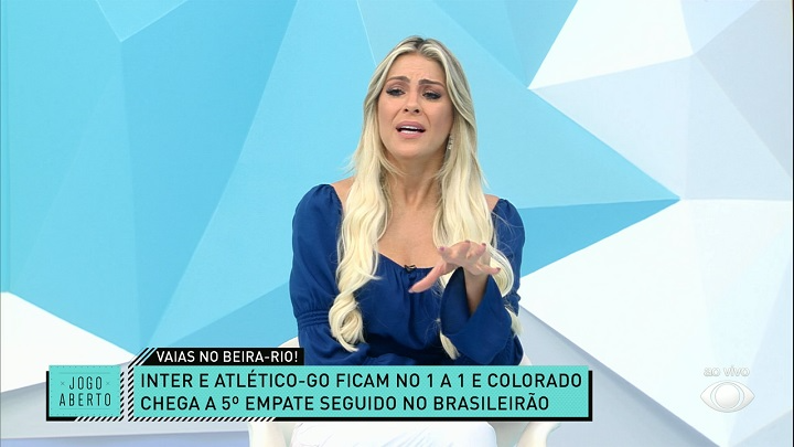 Renata Fan lamenta pelo Inter. Reprodução Jogo Aberto