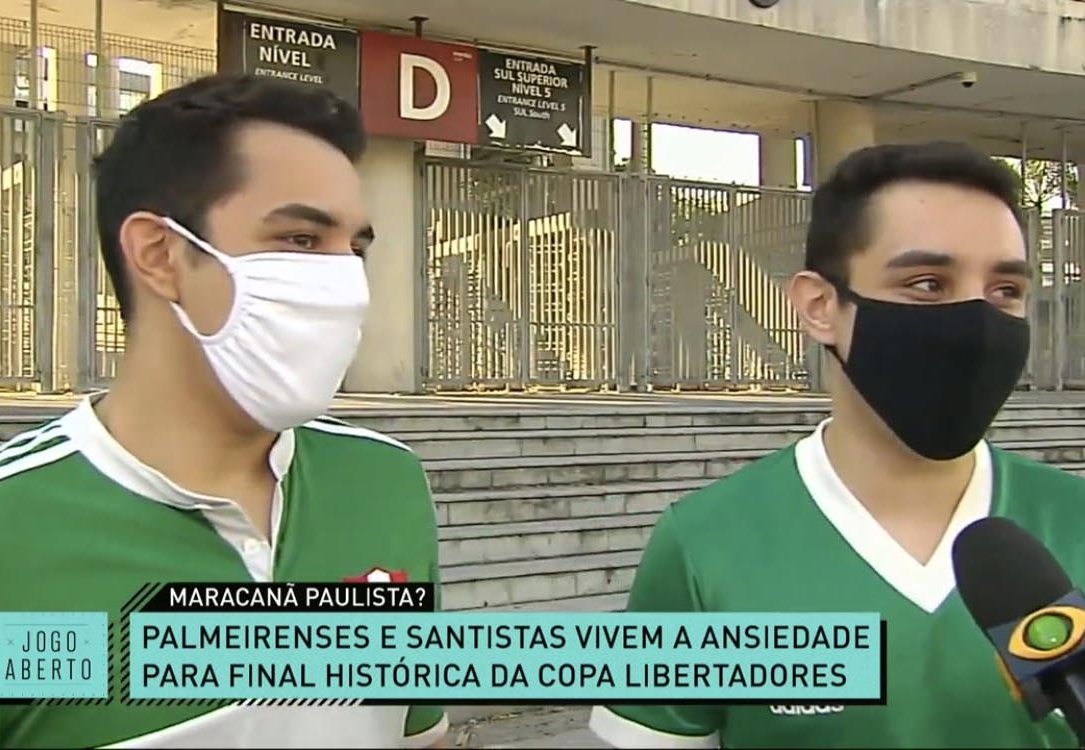 João Vitor e Luiz Felipe: gêmeos palmeirenses moram perto do Maracanã Reprodução/Jogo Aberto