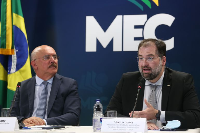 Ministro da Educação, Milton Ribeiro e o presidente do INEP, Danilo Dupas Valter Campanato / Agência Brasil 