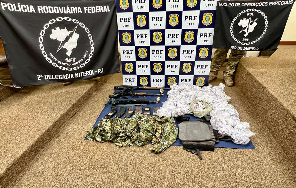 Materiais apreendidos durante ação da Polícia Divulgação/PRF