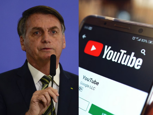 Plataforma já tinha retirado do ar 12 materiais disponíveis no canal do presidente Jair Bolsonaro  Fotos: Agência Brasil/Reprodução 