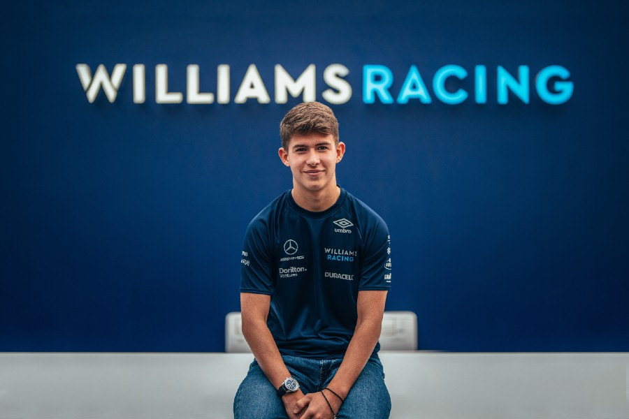 Oliver Gray é o quarto britânico entre os seis integrantes da Academia da Williams Williams Racing/Divulgação