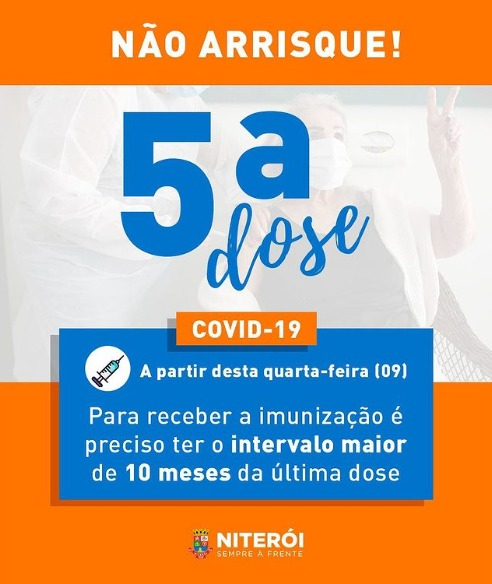 Covid: Niterói começa a aplicar quinta dose da vacina para quem tem 18 anos Redes Sociais