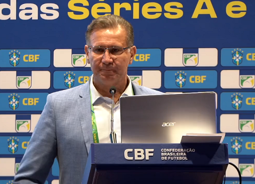 Wilson Luiz Seneme, presidente da Comissão de Arbitragem, em reunião na CBF Divulgação/CBFtv