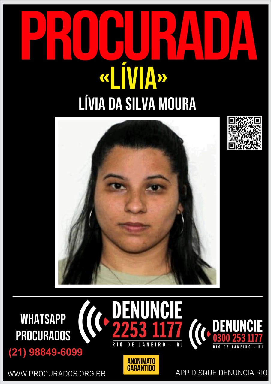 Lívia é suspeita de vender ingressos falsos do Rock in Rio Divulgação/Portal dos Procurados 