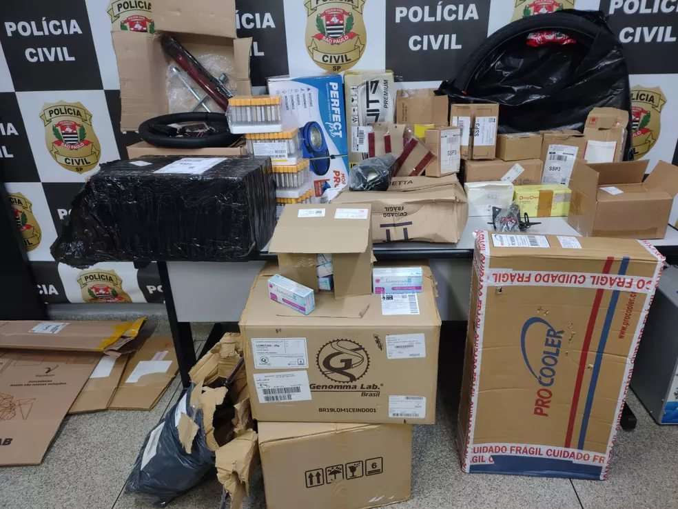 Polícia apreendeu farto material roubado Polícia Civil/DIG