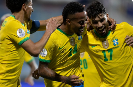 O gol do Brasil foi marcado pelo zagueiro Éder Militão Lucas Figueiredo / CBF