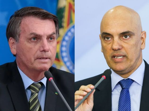 Presidente Jair Bolsonaro e ministro Alexandre de Moraes, do STF Foto: Agência Brasil 